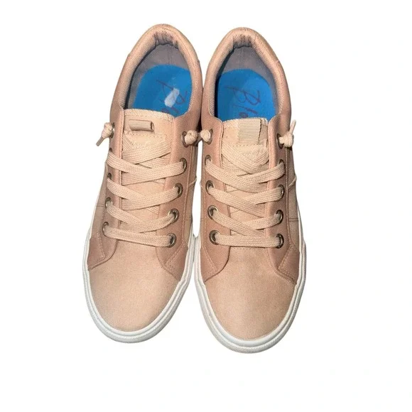 Blowfish Malibu Pink Suede Rose Gold Accent‎ Platform Sneakers Women - Picture 2 of 10